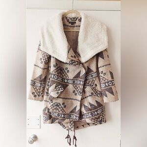 Pacsun Wool Blend Coat with Faux Fur Collar